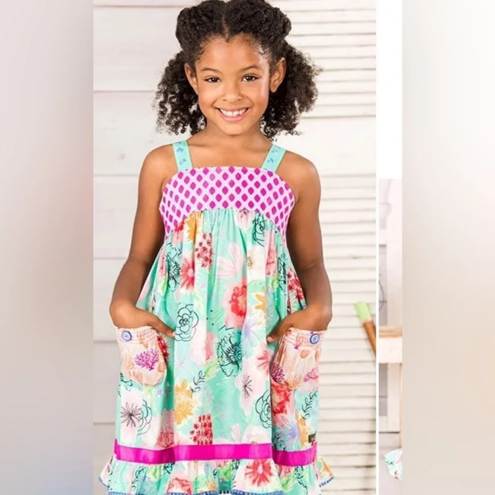 Matilda Jane Pink and Teal Floral Dress